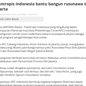 20161118_Antara<br/><h6>Filantropis Indonesia bantu bangun...</h6>