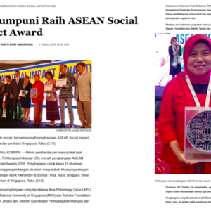 20180321_Kompas<br/><h6> Tri Mumpuni Raih ASEAN Social Impact Award </h6>
